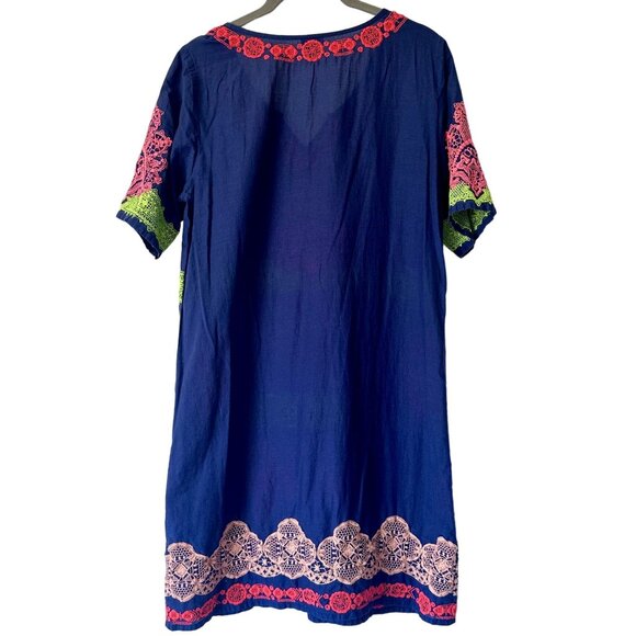 Boho Colorful Summer Dress V-Neck Resort Wear Size Medium - Picture 2 of 9